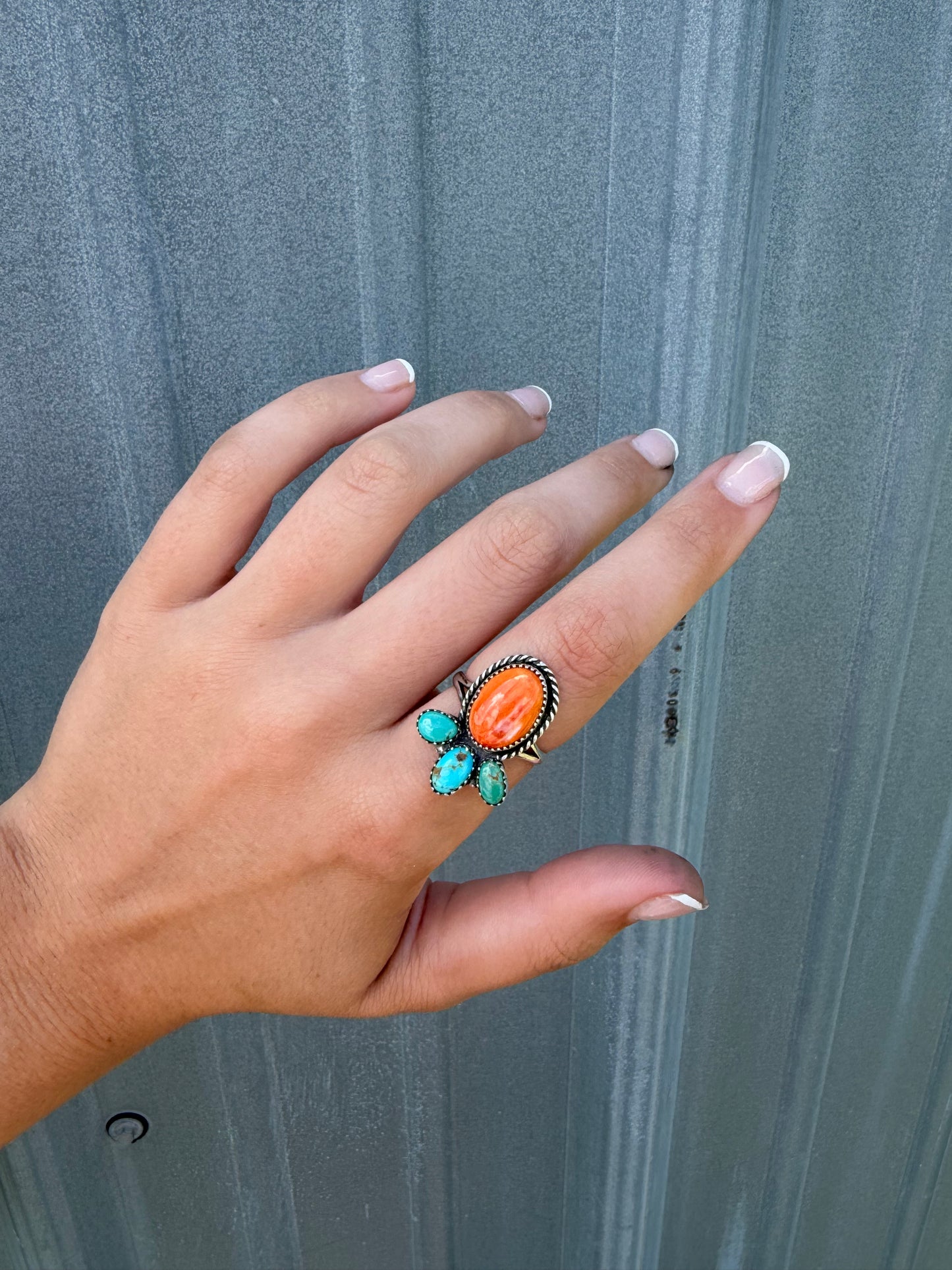 Spiny cluster ring sz 7.5